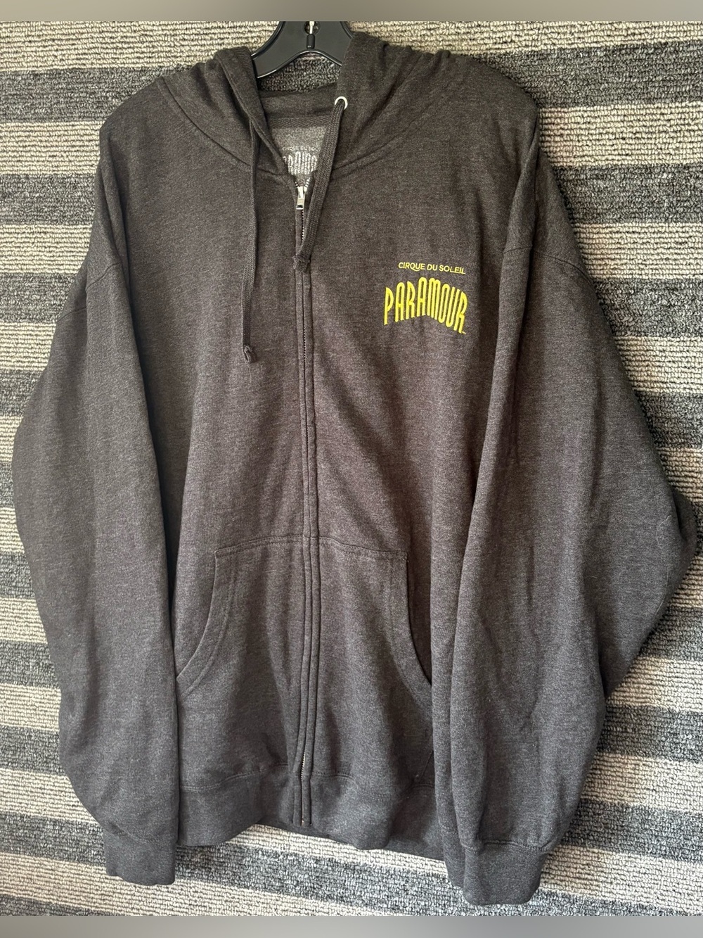 Paramour Cirque du Soleil Men's Dark Grey Full Zip Hoodie Sweatshirt XL